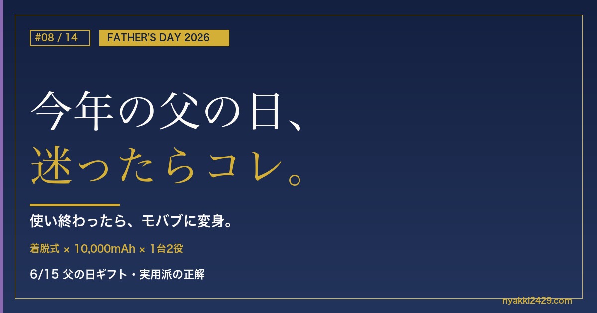 夏連載#08 着脱式バッテリー付きハンディファン 父の日ギフト アイキャッチ