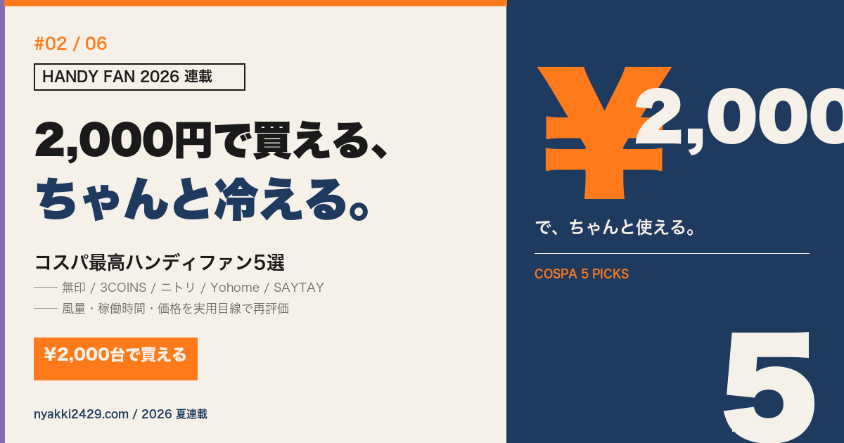 コスパ最高ハンディファン5選 2,000円台で買える夏の必需品